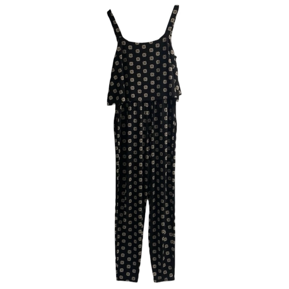 WHBM Dressy Floral Printed Tank Jumpsuit in Black Size Large -- WOW WOW WOW!!! - Picture 4 of 11